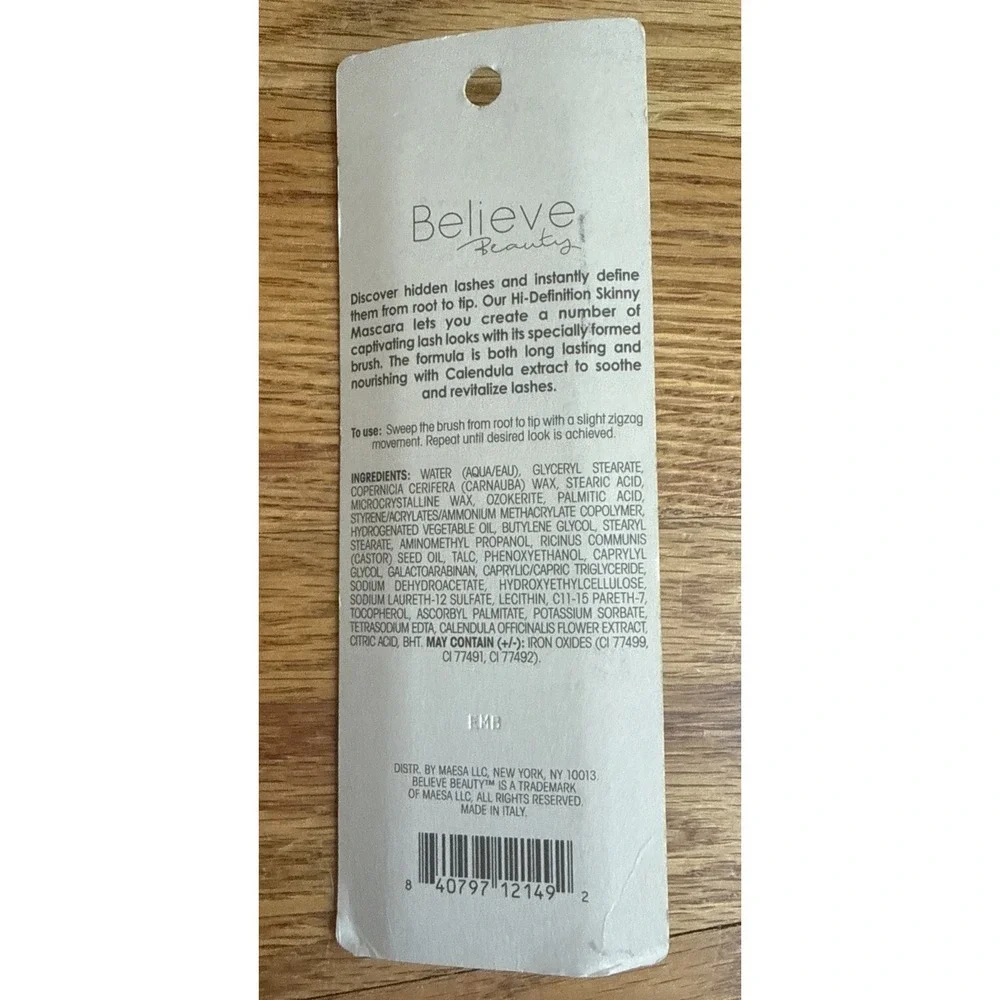Believe Beauty Hi Definition Skinny Brown Mascara New Sealed